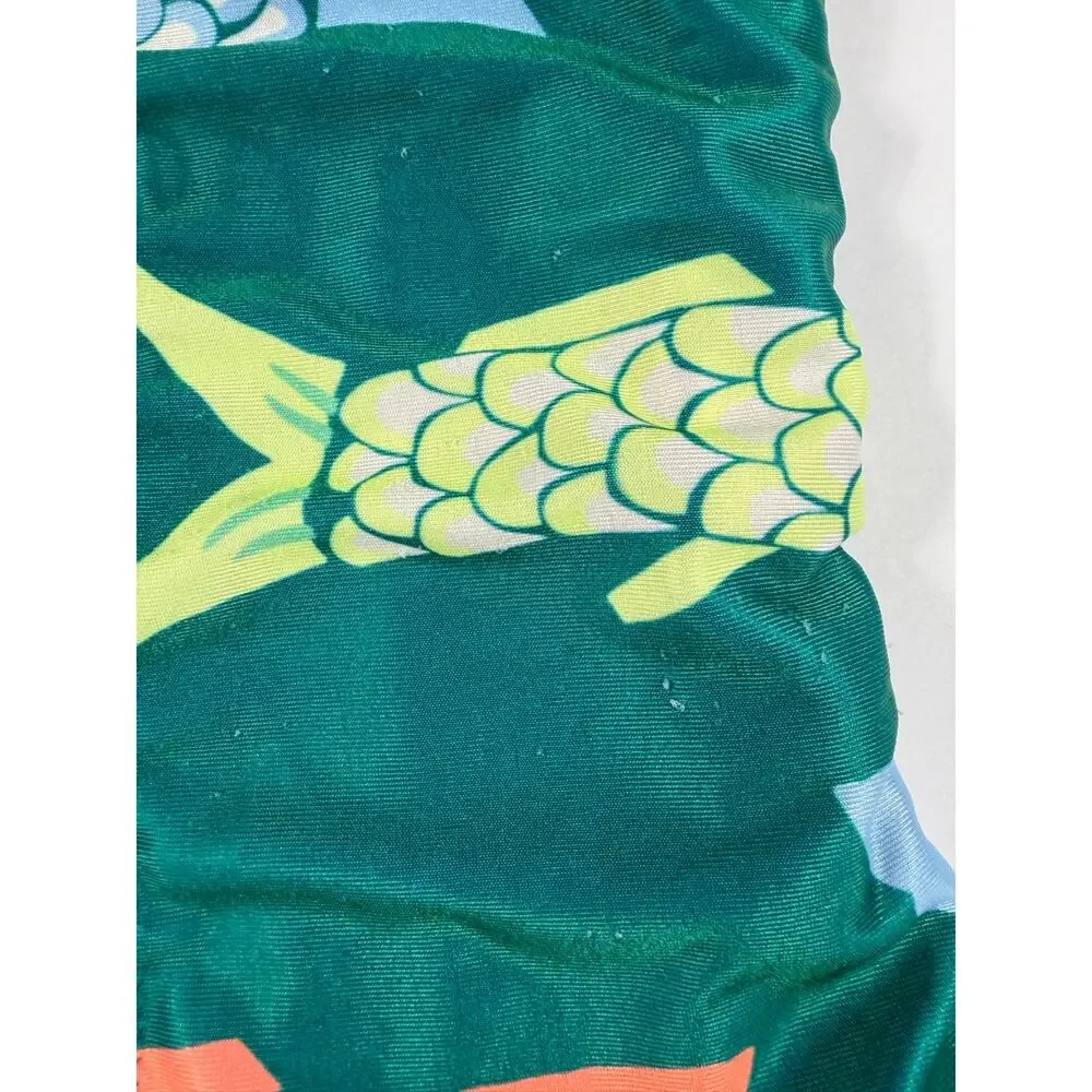Tea Collection Fish Print Short Sleeve One Piece Swimsuit Teal Girls Size 6